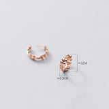 TrustDavis 925 Sterling Silver Hoop Earrings Wedding Party Leaf Earrings