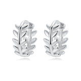 TrustDavis 925 Sterling Silver Hoop Earrings Wedding Party Leaf Earrings
