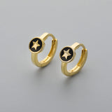 925 Sterling Silver Gothic Star Hoop Earring For Women Daughter Gift