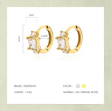 TrustDavis 925 Silver Square CZ Hoop Earring for Girls DF085
