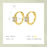 TrustDavis 925 Sterling Silver Hoop Zircon Earrings For Girls DF065