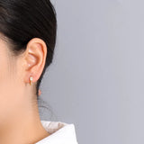 TrustDavis 925 Sterling Silver Hoop Zircon Earrings For Girls DF065