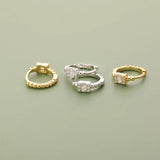 TrustDavis 925 Sterling Silver Hoop Zircon Earrings For Girls DF065