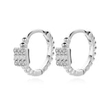TrustDavis 925 Sterling Silver Hoop Zircon Earrings For Girls DF065