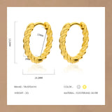 TrustDavis 925 Silver Twist Chain Hoop Earring Punk Style Jewelry DF030