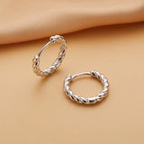 TrustDavis 925 Silver Twist Chain Hoop Earring Punk Style Jewelry DF030