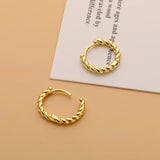 TrustDavis 925 Silver Twist Chain Hoop Earring Punk Style Jewelry DF030