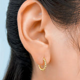 TrustDavis 925 Silver Twist Chain Hoop Earring Punk Style Jewelry DF030