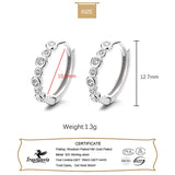 925 Sterling Silver Clear CZ Charm Hoop Earrings Fine S925 Jewelry