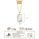 TrustDavis 925 Sterling Silver Square Conch Necklace For Women LB385