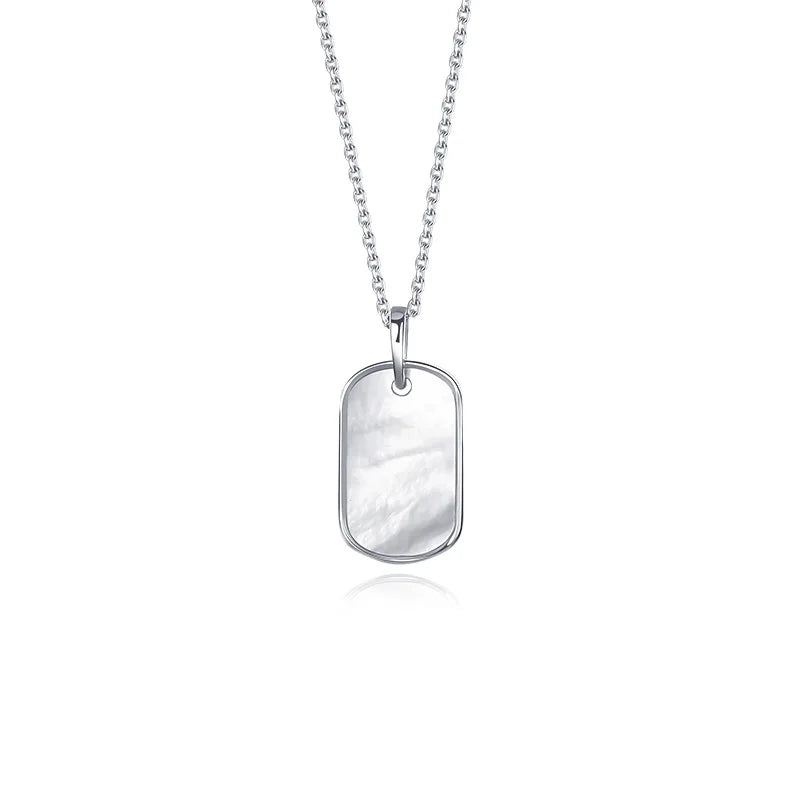 TrustDavis 925 Sterling Silver Square Conch Necklace For Women LB385