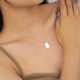 TrustDavis 925 Sterling Silver Square Conch Necklace For Women LB385
