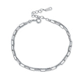 TrustDavis 925 Silver Double Layer Bracelet for Women Gift