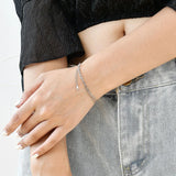 TrustDavis 925 Silver Double Layer Bracelet for Women Gift