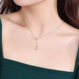 Davis 925 Silver Triangle Tassel Necklace For Women, Fine Jewelry Gift