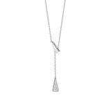 Davis 925 Silver Triangle Tassel Necklace For Women, Fine Jewelry Gift