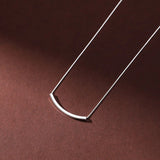 925 Sterling Silver INS Smile Square Pipe Box Chain Necklace For Women