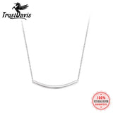 925 Sterling Silver INS Smile Square Pipe Box Chain Necklace For Women