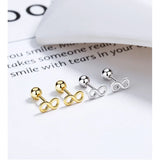 925 Silver Infinite Bead Stud Earrings Wedding Party Jewelry Gift