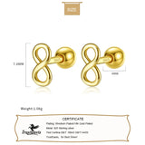 925 Silver Infinite Bead Stud Earrings Wedding Party Jewelry Gift
