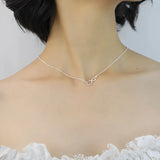 Davis 925 Sterling Silver Infinite Pendant Choker Love Necklace