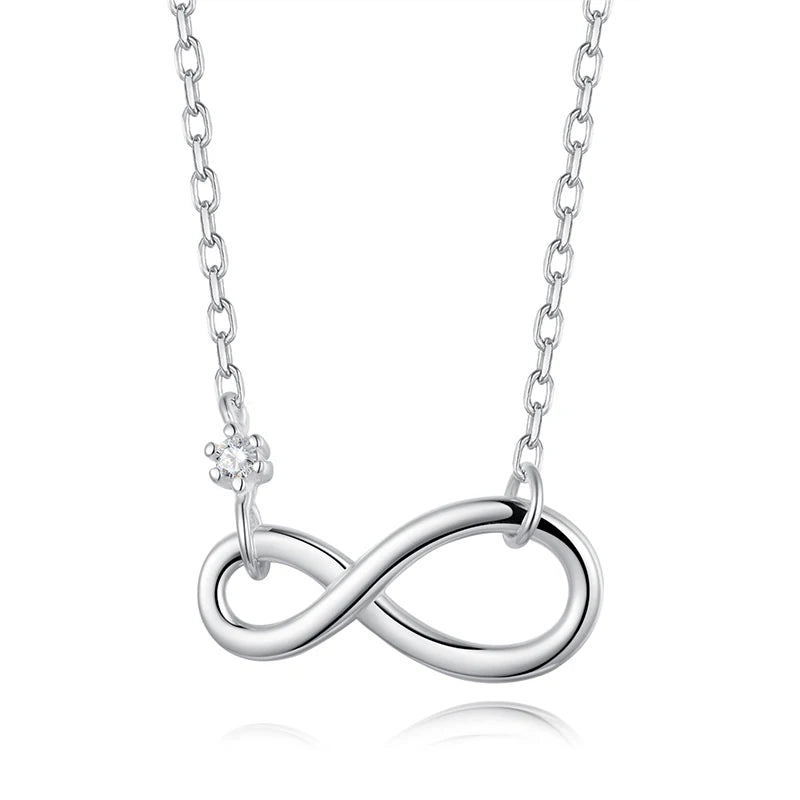 Davis 925 Sterling Silver Infinite Pendant Choker Love Necklace