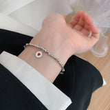 TrustDavis 925 Sterling Silver Love Bracelet Heart-shaped Hand Jewelry