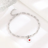 TrustDavis 925 Sterling Silver Love Bracelet Heart-shaped Hand Jewelry
