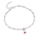 TrustDavis 925 Sterling Silver Love Bracelet Heart-shaped Hand Jewelry