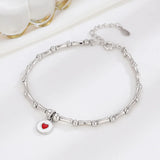 TrustDavis 925 Sterling Silver Love Bracelet Heart-shaped Hand Jewelry