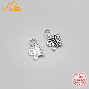 TrustDavis 925 Silver Butterfly Pendant DIY Necklace Bracelet Jewelry HY578