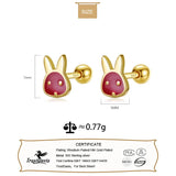 925 Silver Rabbit Stud Earrings for Girls, Fine Jewelry Gift DF2037
