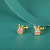 925 Silver Rabbit Stud Earrings for Girls, Fine Jewelry Gift DF2037