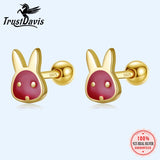 925 Silver Rabbit Stud Earrings for Girls, Fine Jewelry Gift DF2037