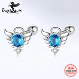925 Silver Angel Wing CZ Stud Earrings For Girls DF2027