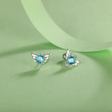 925 Silver Angel Wing CZ Stud Earrings For Girls DF2027