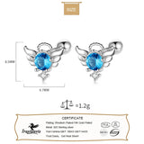 925 Silver Angel Wing CZ Stud Earrings For Girls DF2027