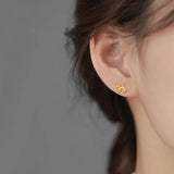 Real 925 Sterling Silver Balloon Dog Stud Earrings for Girls