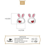 925 Silver Kids Earring Rabbit Stud Earrings For Girls Fine Jewelry DG0193