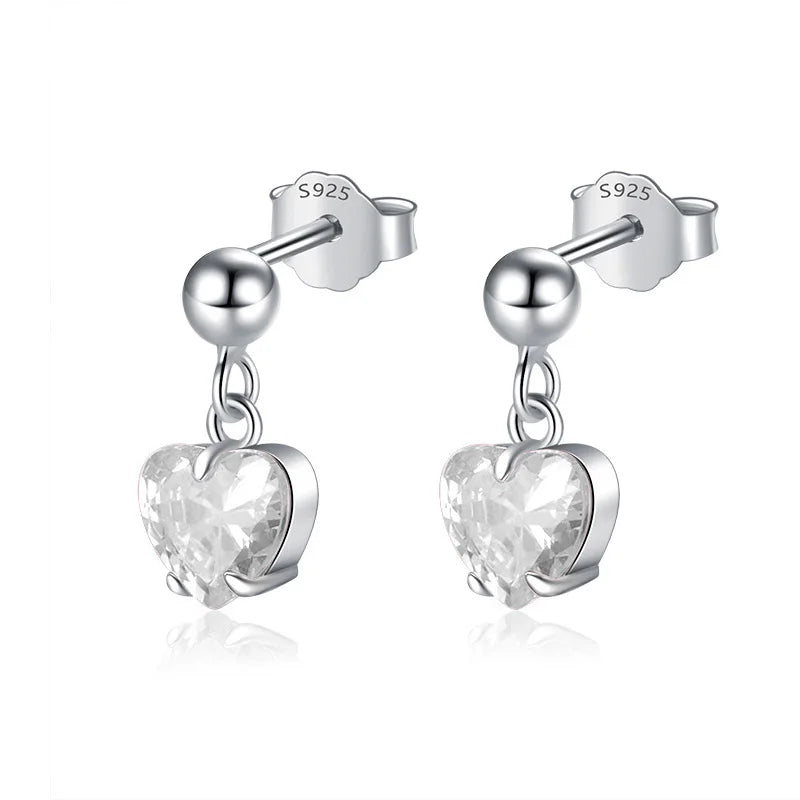 925 Silver Kids Earring Sweet Zircon Stud Earrings