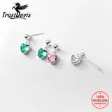 925 Silver Kids Earring Sweet Zircon Stud Earrings
