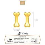 925 Sterling Silver Dog Bone Stud Earrings for Kids Girls, Birthday Gift
