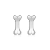 925 Sterling Silver Dog Bone Stud Earrings for Kids Girls, Birthday Gift