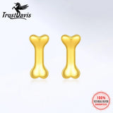 925 Sterling Silver Dog Bone Stud Earrings for Kids Girls, Birthday Gift