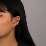 TrustDavis 925 Silver Kids Earrings Mini Hoop Earring For Daughter