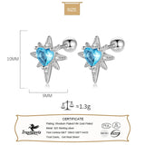925 Silver Kids Earrings Star Heart CZ Studs For Daughter