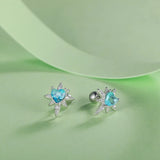 925 Silver Kids Earrings Star Heart CZ Studs For Daughter