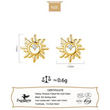 TrustDavis 925 Sterling Silver Sun Stud Earrings For Kids Birthday Gift