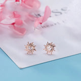 TrustDavis 925 Sterling Silver Sun Stud Earrings For Kids Birthday Gift
