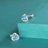 925 Silver Triangle CZ Stud Earrings for Girls DF2011